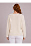 Women's White Knitwear Sweater Long Sleeve Relaxed Fit - 2
