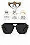 Rectangular Frame Uv Protected Black Men's Sunglasses - 4