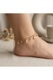 Gold Color Women's Anklet with Fish Figure and Zircon Stone Detail - 4