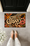 Stay Groovy 70S Retro Floral and Geometric Pattern Digital Print Door Mat 70X45 cm - 2