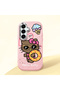 Samsung Galaxy S25 Plus Compatible Case with Camera Protector Pink Silicone Couple Phone Case with Kitty Pattern
