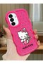 Samsung Galaxy A17 Compatible Case Camera Protector Red Silicone Couple Phone Case Kitty Pattern
