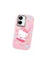 Poco C65 Compatible Case Camera Protector Pink Silicone Couple Phone Case with Kitty Pattern - 3