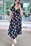 V-Neck Viscose Dress 6Y334