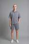 100% Cotton Relax Fit Elastic Tie Waist Blue Bermuda Shorts I3021Ax26Hs