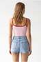 2170 Women's High Waist Cut-Off Leg Pocket Detailed Denim Shorts Blue - 6
