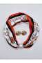 Satin Scarf Necklace and Earring Set with Magnet Pearl Detail 44 cm Women's Stylish Combination Accessory
