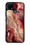 Realme C25 Burgundy Gold Marble Design Glossy Phone Case