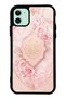 iPhone 11 Glossy Phone Case with Blush Ottoman Rose Design