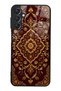 Samsung A24 Burgundy Glossy Phone Case with Ottoman Gold Design
