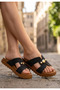Women's Slippers Black Suede Daily Jondi - 2