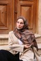 Petra Modern Brush Pattern Shawl - Brown - 4