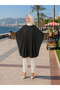 Sleeveless Accessory Detailed Knee-Length Plus Size (40-54) Evening Gown Tunic - 2