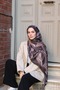 Petra Modern Brush Pattern Shawl - Mink