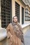 Petra Ethnic Pattern Shawl - Mink Beige - 3