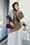 Asymmetrical Cut Tie-Back Poplin Blouse - Light Brown