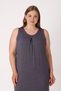 Purple Polka Dot Sleeveless Lycra Piping Detailed Women's Plus Size Nightgown - 4