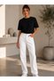 Set of 2 Women's Black-Beige Basic T-Shirts - Crew Neck Cotton T-Shirt - 2