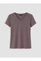 Plum V-Neck Soft Touch Women's T-Shirt - 5