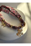 Women's Patterned Scarf Necklace with Floral Detail, Stylish Neck Accessory (55 cm)