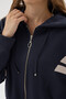 Women's Smoked Color Garni Detailed Hooded Zippered Modal Fabric Tracksuit Set - 5