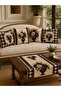 Set of 4 Decorative Throw Pillow Covers 43X43 cm and Runner 40X140 cm with Plaid Floral Pattern - 6