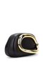 Gold Ring Detailed Faux Leather Women's Evening Dress Bag Sydney Black - 2
