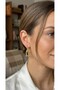 Gold Color Brass Tifani Model Women's Earrings - 2