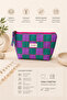 Makeup Bag Quilted Organizer - Travel Cosmetic Organizer Zippered Multi-Purpose Women's Bag 23X14X6 cm - 2
