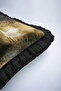 Japanese Crane Bird Pattern Sparkling Fringed Pillowcase-Flying Theme Gold Black Tassel Throw Pillow Cover - 8