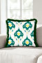 Ethnic Ikat Design Fringed Pillowcase - Authentic Anatolian Modern Black Tassel Throw Pillow Cover - 6