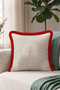 Elegant Fringed Pillowcase with Palm Leaf Pattern - Burgundy Red Tassel Throw Pillow Cover - 45X45Cm - 3