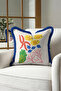 Sea Tropical Coral Design Fringed Pillowcase - Ocean Blue Navy Blue Tassel Throw Pillow Cover - 7