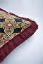 Authentic Mandala Design Fringed Pillowcase - Ethnic Retro Navy Blue Burgundy Tassel Throw Pillow Cover - 8