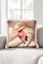 Still Life with Cherries Pastel Velvet Fringed Pillowcase-Fruit Themed Beige Pink Tassel Throw Pillow Cover - 2