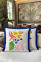 Sea Tropical Coral Design Fringed Pillowcase - Ocean Blue Navy Blue Tassel Throw Pillow Cover - 3