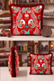 Designed Exotic Bohemian Pomegranate Flower Fringed Pillowcase-Autentic Ethnic Burgundy Tassel Throw Pillow Cover - 7