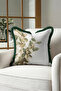 Botanical Leaf Pattern Fringed Pillowcase-Natural Twig Themed Modern Green Gray Tassel Throw Pillow Cover - 6