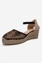 Drelix Brown Suede Genuine Leather Stone Detailed Mesh Women's Wedge Heeled Sandals - 6