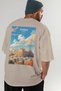 Athens Greece Beige Oversize Country City Back Printed Unisex T-Shirt 100% Cotton Premium - 7