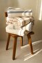 Cream Color Blue Striped Double Pique / Bedspread 220X240 - 3