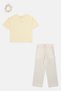 Lounge By Kids Girl 3 Pieces Embroidered Logo Top And Pyjama With Scruchie, Yellow - 2