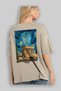 Athens Greece 2 Beige Oversize Country City Back Printed Unisex T-Shirt 100% Cotton Premium - 3