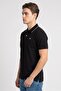 Men Regular Fit Embroidered Logo Short Sleeve Polo Shirt, Black - 3