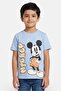 Kids Boy Crew Neck Short Sleeve Mickey Mouse Print T-Shirt, Sky Blue