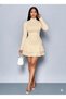 Women's Long Sleeve Turtleneck Mini Ruffle Sandy Dress - 2