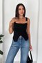 Noir Luxe Women's Metal Accessory Detailed Corset Crop Blouse - 4