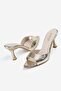 Women's Gold Patterned Pointed Toe Heeled Sandals - 7