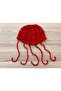 Hand Knitted Red Color Flexible Summer Sequined Mesh Hair Beanie - 2