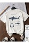 Great White Shark Printed Oversize Crew Neck Summer T-Shirt